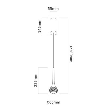 Open Design OR84795 - Lámpara colgante LED CRIMA LED/7W/230V negra