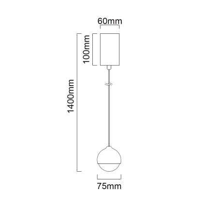 Open Design OR85099 - Lámpara colgante LED suspendida en cable BOLICINA LED/5W/230V dorada