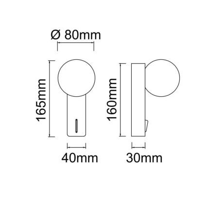 Open Design OR85563 - Aplique de pared BOLETTA 1xG9/8W/230V latón