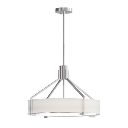 Open Design OR85624 - Lámpara de techo con varilla DORETTO 4xE27/15W/230V, diámetro 50 cm, cromo mate/blanco