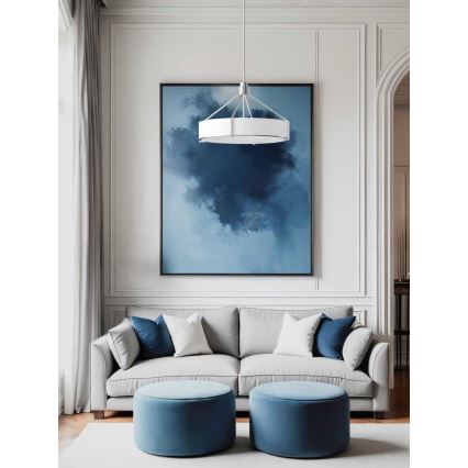 Open Design OR85655 - Lámpara colgante con barra DORETTO 6xE27/15W/230V Ø 70 cm cromo mate/blanco