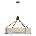 Open Design OR85679 - Lámpara colgante con varilla DORETTO 6xE27/15W/230V Ø 70 cm marrón/beige