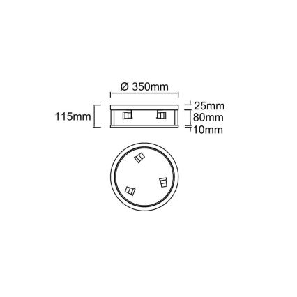 Open Design OR85778 - Lámpara de techo SANDRO 3x E14/12W/230V Ø 35 cm en latón