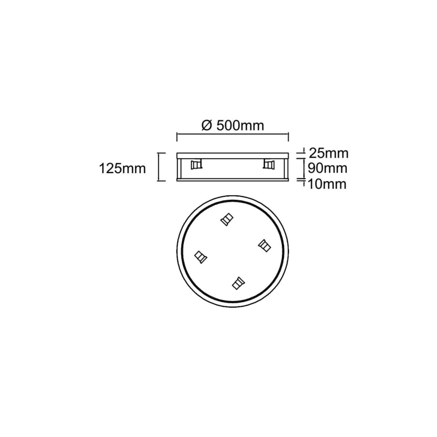 Open Design OR85785 - Lámpara de techo SANDRO 4xE14/12W/230V Ø 50 cm cromo mate