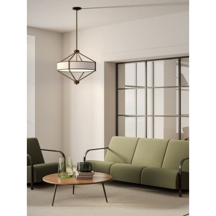 Open Design OR85846 - Lámpara colgante en varilla ZUNDO 4xE27/15W/230V marrón/beige