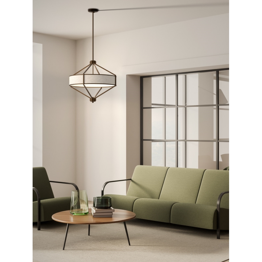 Open Design OR85846 - Lámpara colgante en varilla ZUNDO 4xE27/15W/230V marrón/beige
