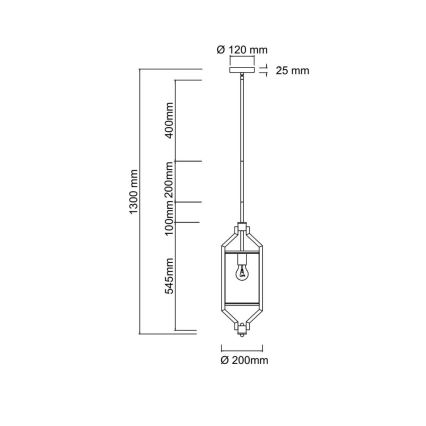 Open Design OR85860 - Lámpara de techo con varilla ZUNDO 1xE27/15W/230V latón/blanco