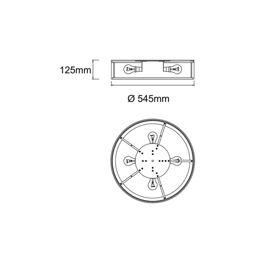 Open Design OR85976 - Lámpara de techo ZALINDRO 4xE27/15W/230V Ø 54,5 cm blanco/latón