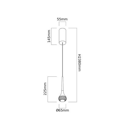 Open Design OR86171 - Lámpara colgante LED con cable CRIMA LED/7W/230V, acabado en latón