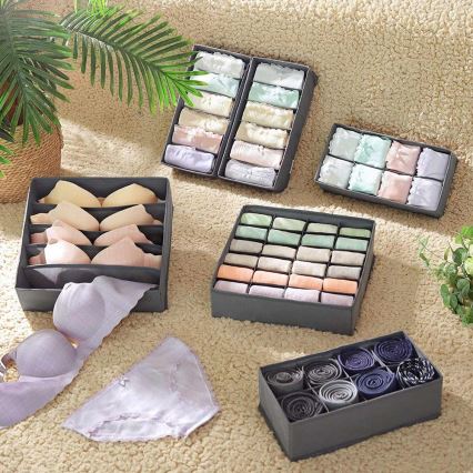 Organizador de ropa interior para cajón GRANT, gris