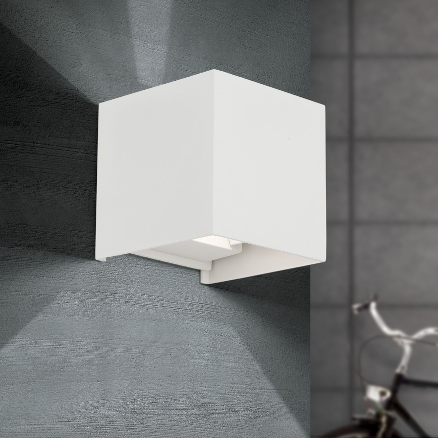 Aplique LED para exterior CUBE 2xLED/3W/230V IP54 blanco