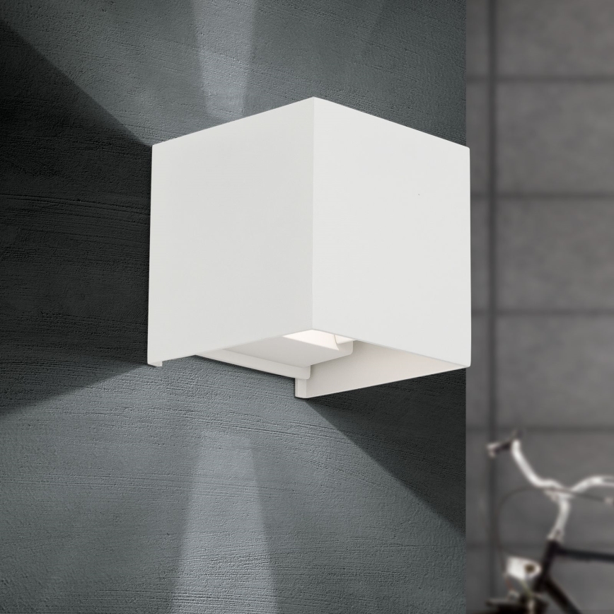 Aplique LED para exterior CUBE 2xLED/3W/230V IP54 blanco