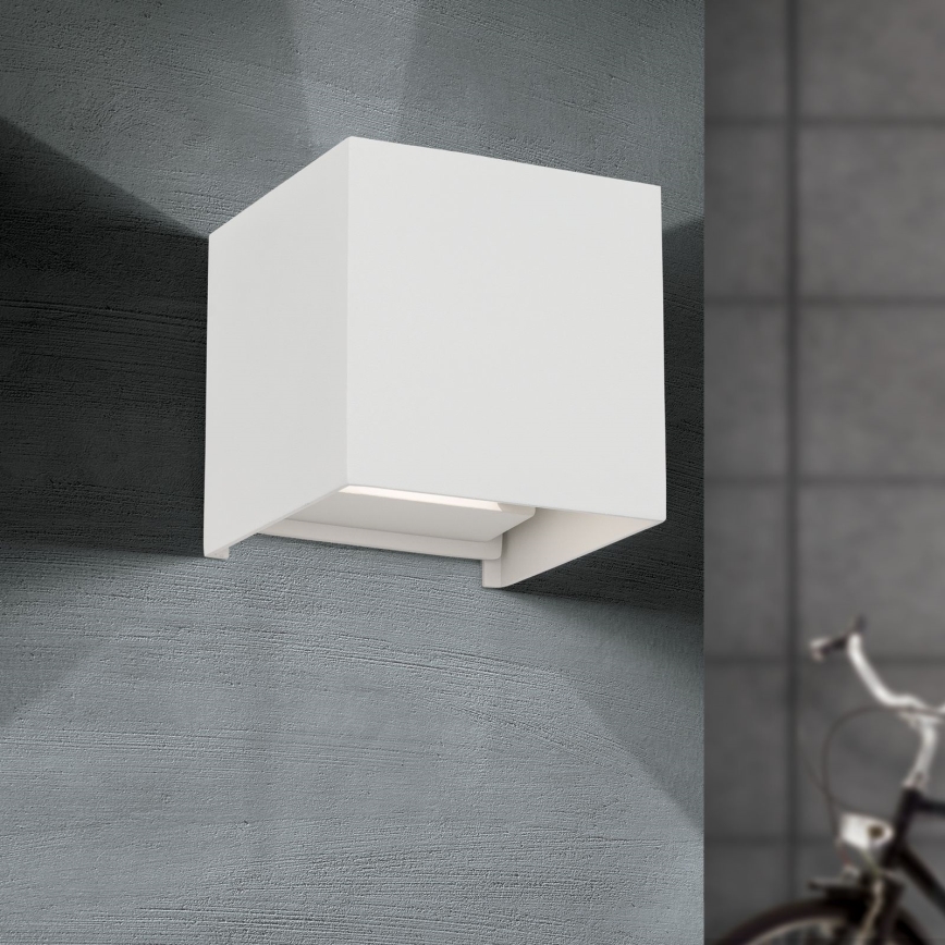 Aplique LED para exterior CUBE 2xLED/3W/230V IP54 blanco