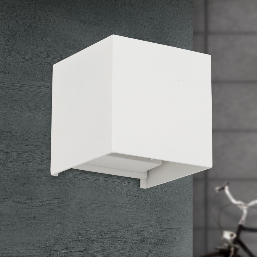 Aplique LED para exterior CUBE 2xLED/3W/230V IP54 blanco