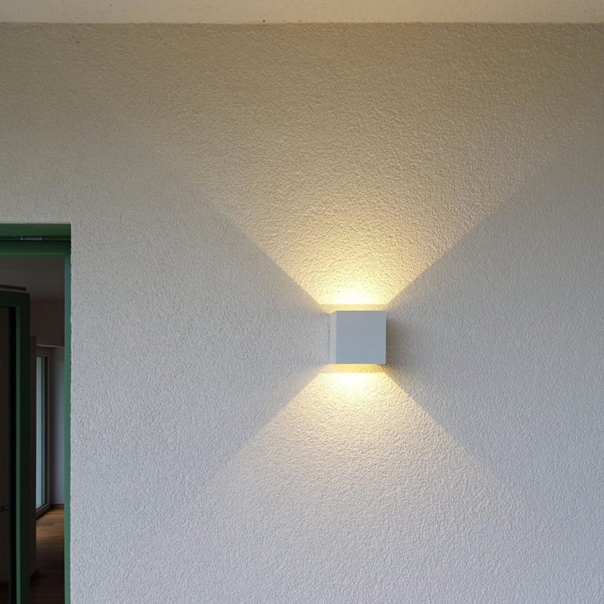Aplique LED para exterior CUBE 2xLED/3W/230V IP54 blanco