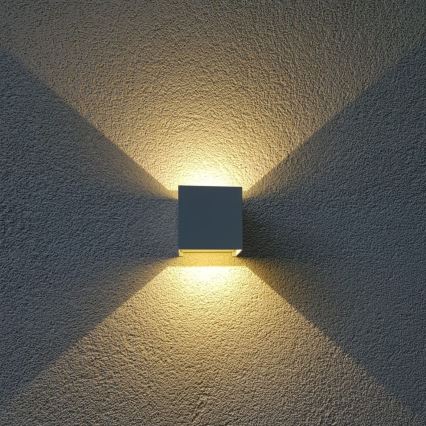 Aplique LED para exterior CUBE 2xLED/3W/230V IP54 blanco