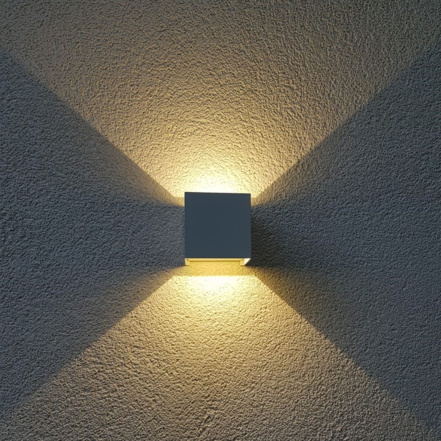 Aplique LED para exterior CUBE 2xLED/3W/230V IP54 blanco