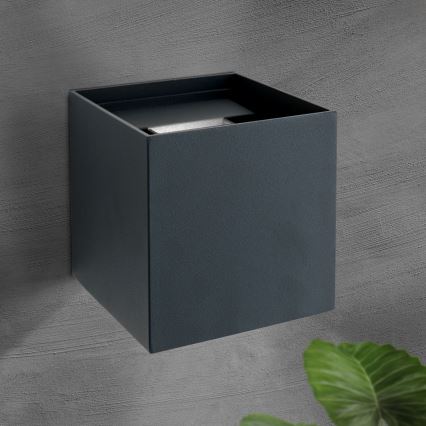 Lámpara de pared LED exterior CUBE 2xLED/3W/230V IP54 antracita