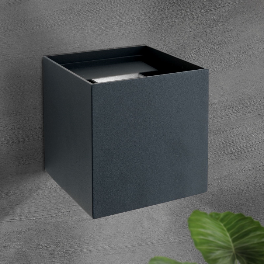 Lámpara de pared LED exterior CUBE 2xLED/3W/230V IP54 antracita