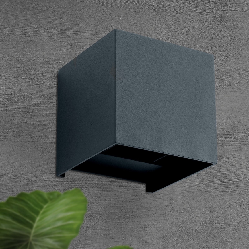 Lámpara de pared LED exterior CUBE 2xLED/3W/230V IP54 antracita
