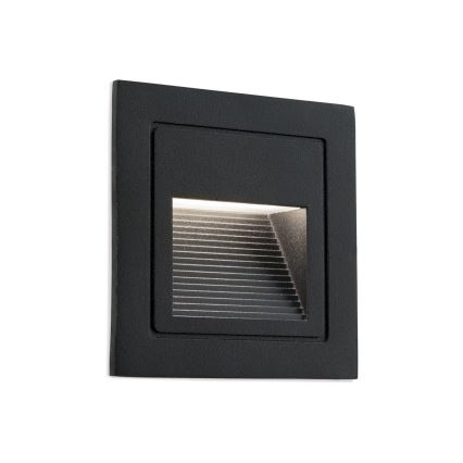 Lámpara empotrada LED LORO LED/2W/230V IP65 negra