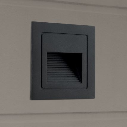 Lámpara empotrada LED LORO LED/2W/230V IP65 negra