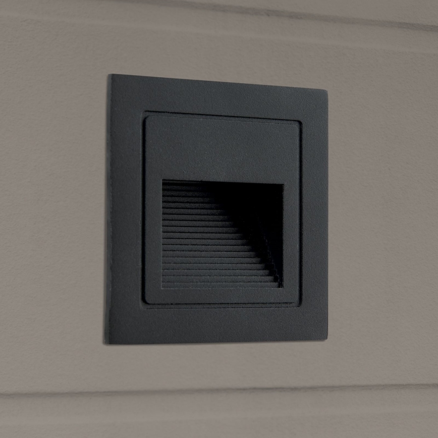 LED Lámpara empotrada LORO LED/2W/230V IP65 negro