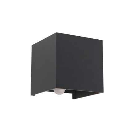 Aplique de pared LED para exterior con sensor de movimiento y crepuscular CUBE-S LED/13W/230V IP54 antracita