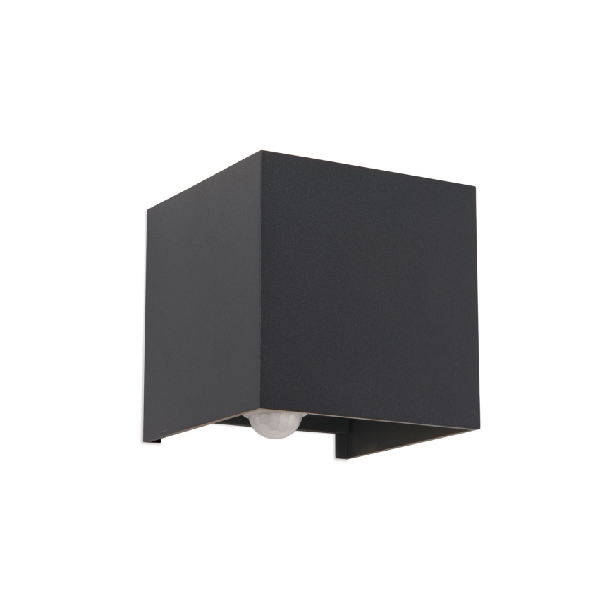 Aplique de pared LED para exterior con sensor de movimiento y crepuscular CUBE-S LED/13W/230V IP54 antracita