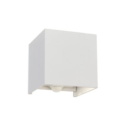 Aplique de pared LED para exterior con sensor de movimiento y crepuscular CUBE-S LED/13W/230V IP54 blanco