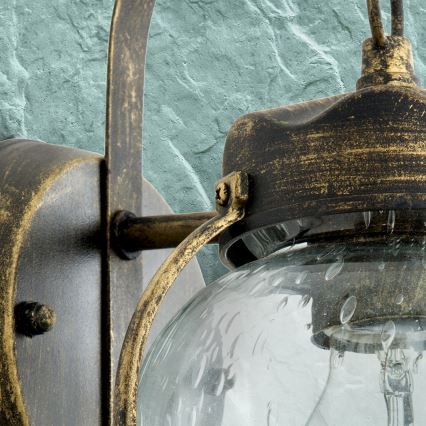 Lámpara de pared exterior TAVERNA 1xE27/60W/230V IP23 bronce/pátina