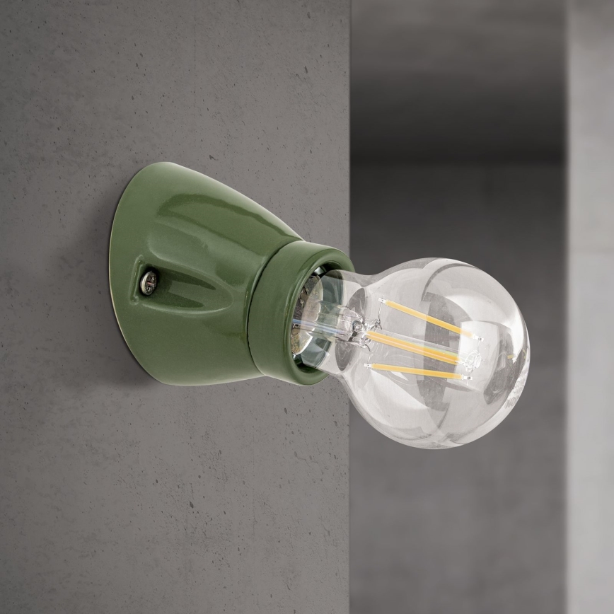 Aplique de pared FROST 1xE27/60W/230V verde