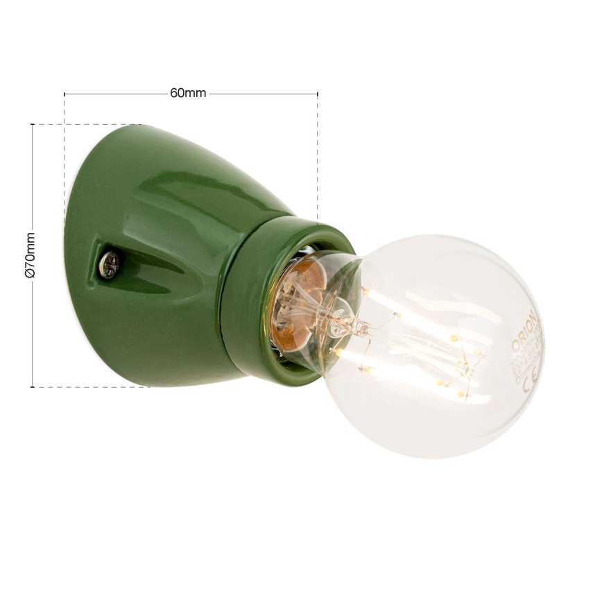 Aplique de pared FROST 1xE27/60W/230V verde