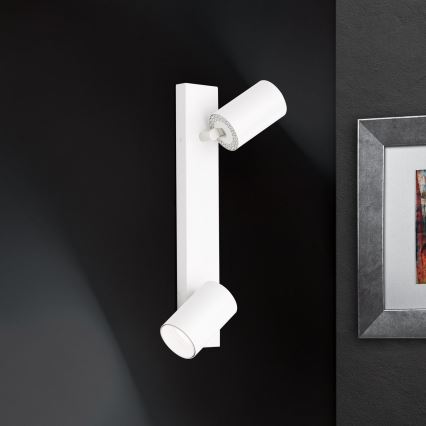 Aplique de pared orientable SEAN 2xGU10/13W/230V blanco