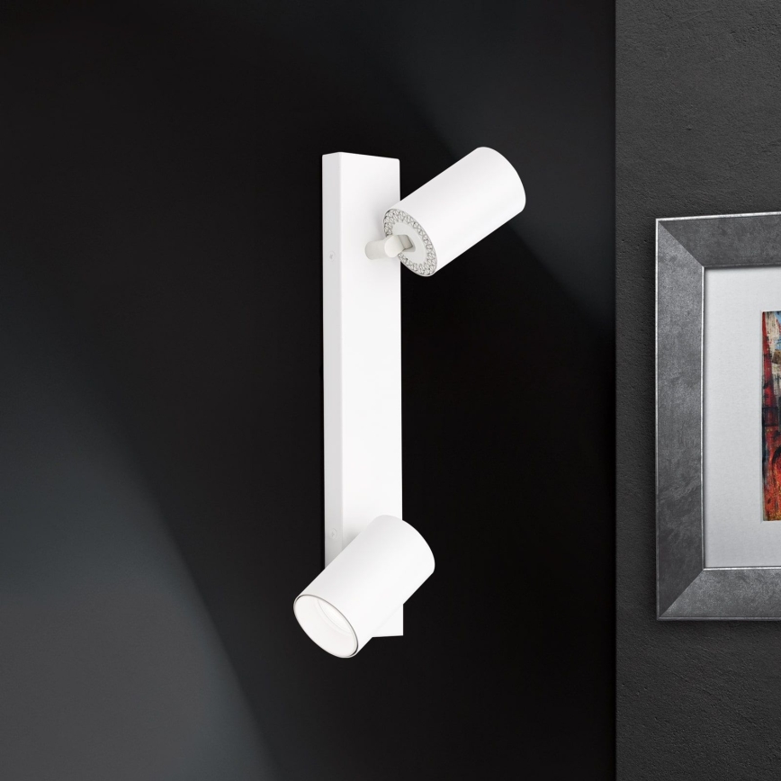 Aplique de pared orientable SEAN 2xGU10/13W/230V blanco