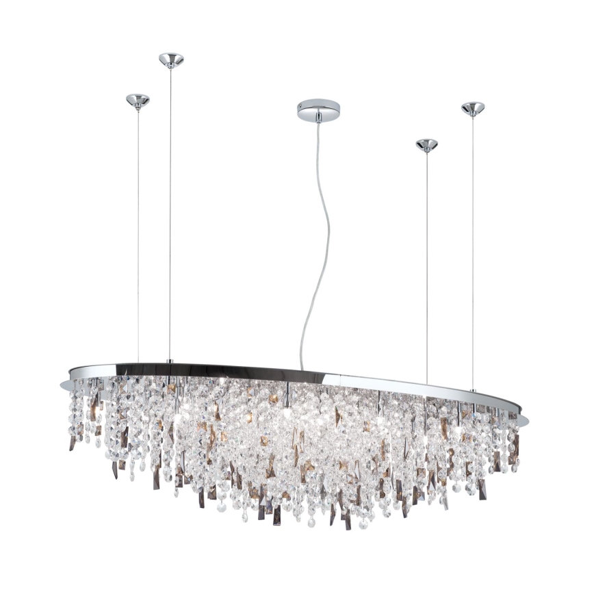 Araña de cristal CRYSTALRIVER 21xG9/40W/230V cromo brillante