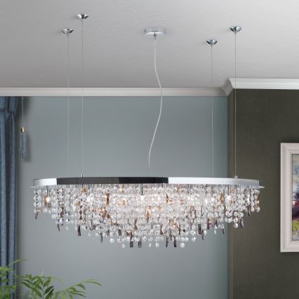 Araña de cristal CRYSTALRIVER 21xG9/40W/230V cromo brillante