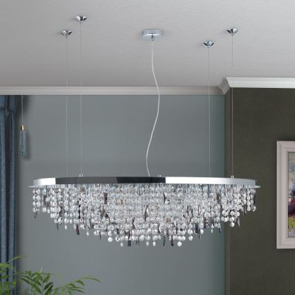 Araña de cristal CRYSTALRIVER 21xG9/40W/230V cromo brillante