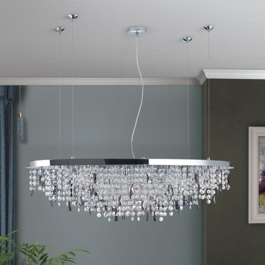Araña de cristal CRYSTALRIVER 21xG9/40W/230V cromo brillante