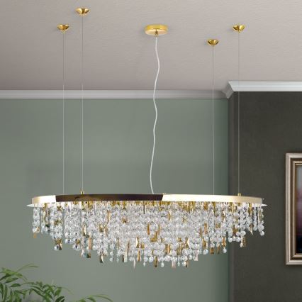 Araña de cristal CRYSTALRIVER 21xG9/40W/230V dorado
