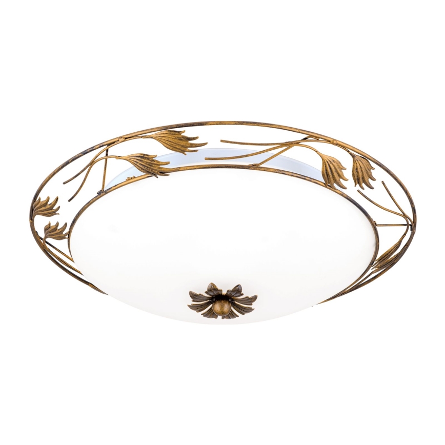 Plafón FLEUR 3xE27/60W/230V diá. 50 cm bronce