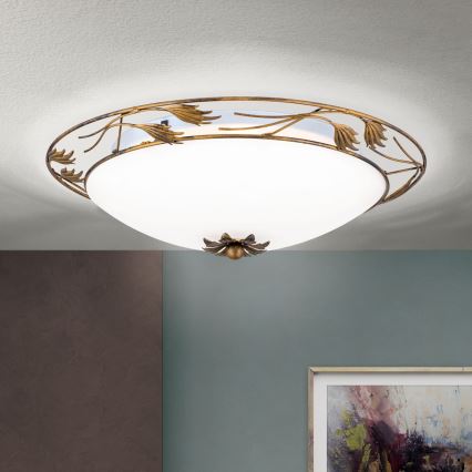 Plafón FLEUR 3xE27/60W/230V diá. 50 cm bronce