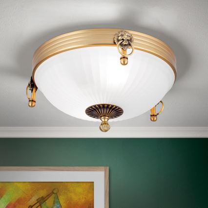 Plafón ROCCA 2xE27/60W/230V diá. 31 cm bronce/blanco