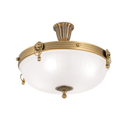 Lámpara de techo ROCCA 4xE27/60W/230V diá. 43 cm bronce/blanco
