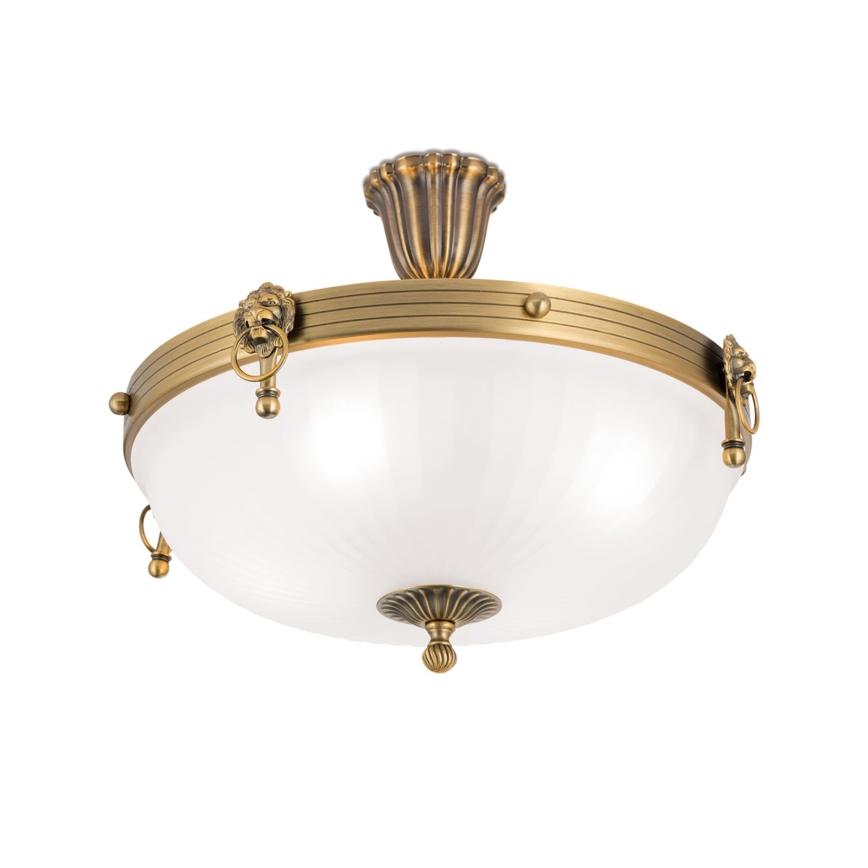 Lámpara de techo ROCCA 4xE27/60W/230V diá. 43 cm bronce/blanco