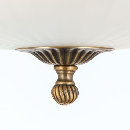 Lámpara de techo ROCCA 4xE27/60W/230V diá. 43 cm bronce/blanco