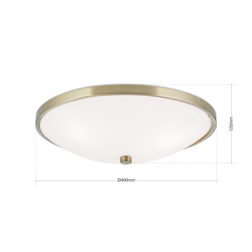 Plafón AIDA 3xE27/60W/230V diá. 40 cm latón