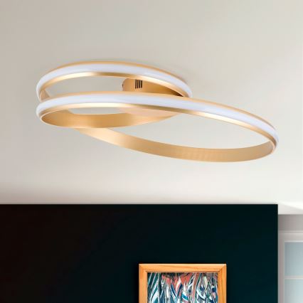 Plafón LED regulable CIRCUS LED/30W/230V dorado