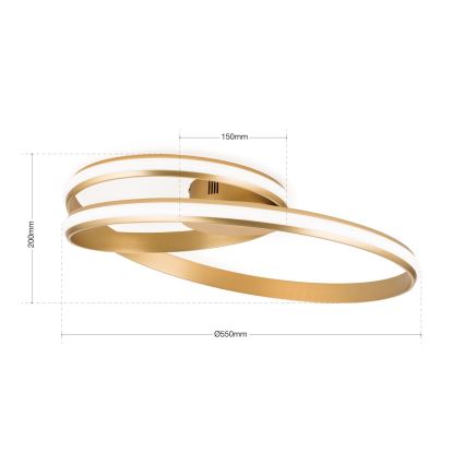 Plafón LED regulable CIRCUS LED/30W/230V dorado