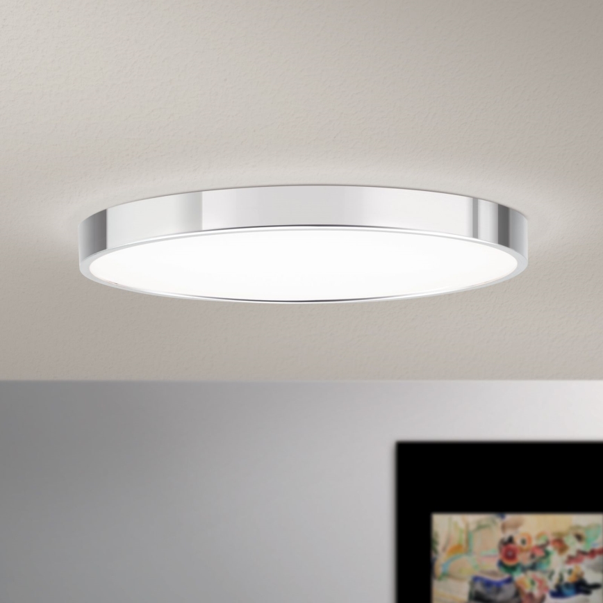 Plafón LED BULLY LED/28W/230V diá. 28 cm cromo brillante